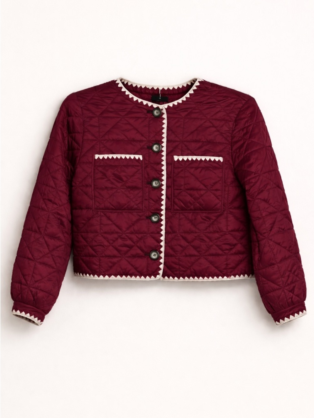 🆕Joie Quilted Whipstitch Reversible Jacket Medium Navy/Burgundy